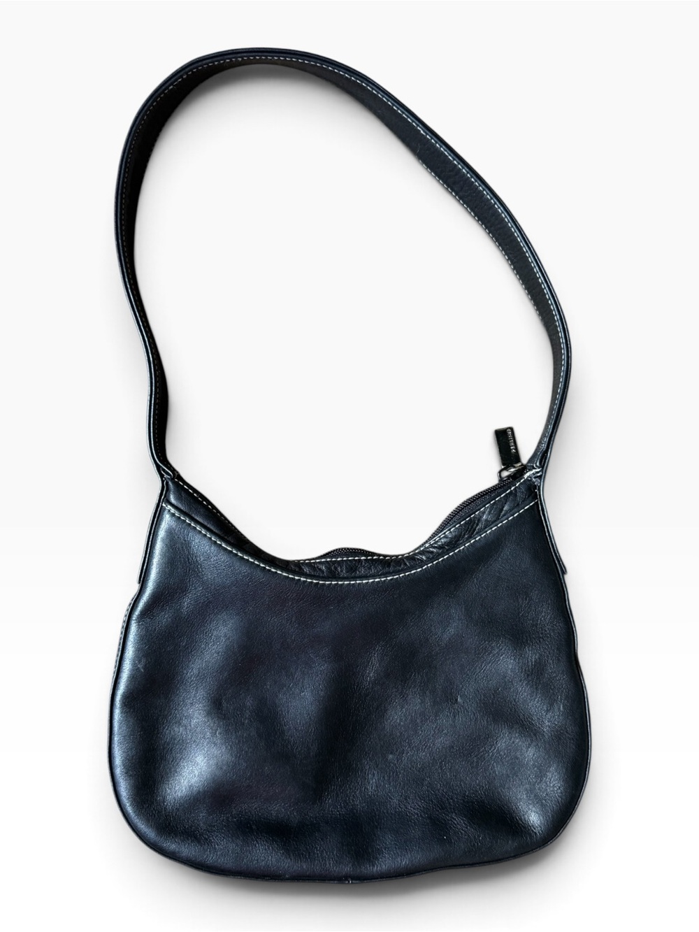 vintage Perlina black leather shoulder bag